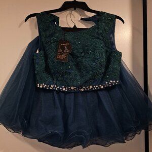 2 pc green sequin dress